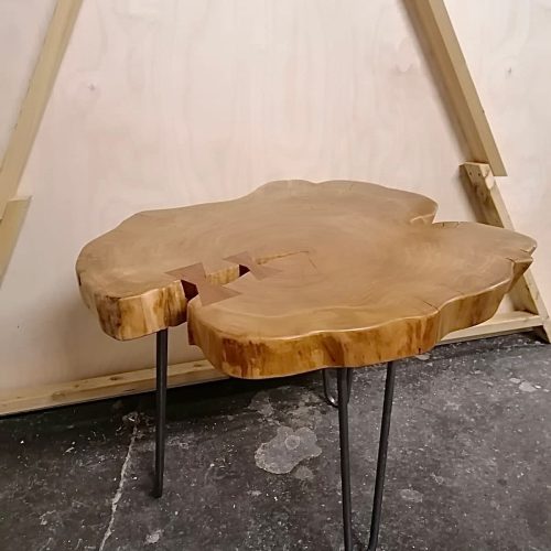 Baumscheiben Tisch Kirsche mit Schwalbenzinken